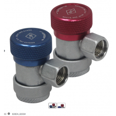 Mastercool quick coupler gaz verme vanası R134a 3/8" dişi bağlantı (alçak basınç) MAVİ